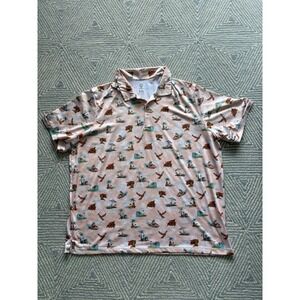 Caddy Cart Poly/Spandex Polo Shirt - Golf/Beach Theme - Multicolor - XXL